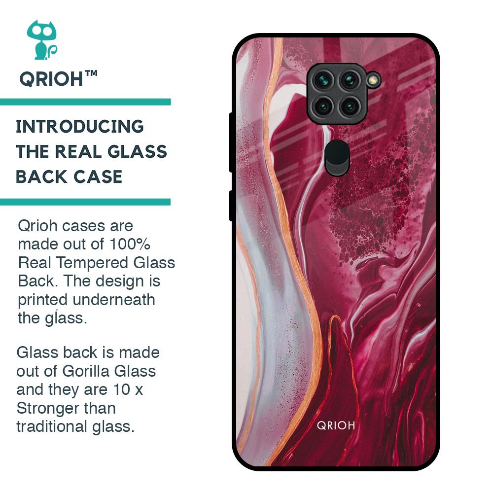 Crimson Ruby Glass Case for Redmi Note 9