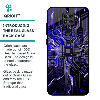 Techno Color Pattern Glass Case For Redmi Note 9