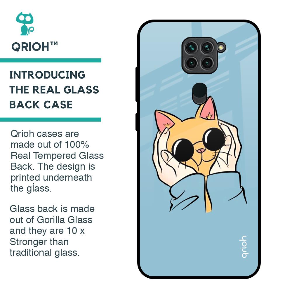 Adorable Cute Kitty Glass Case For Redmi Note 9