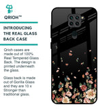 Floating Floral Print Glass Case for Redmi Note 9