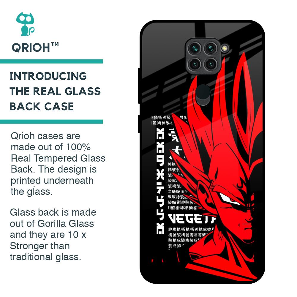 Red Vegeta Glass Case for Redmi Note 9