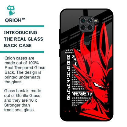 Red Vegeta Glass Case for Redmi Note 9