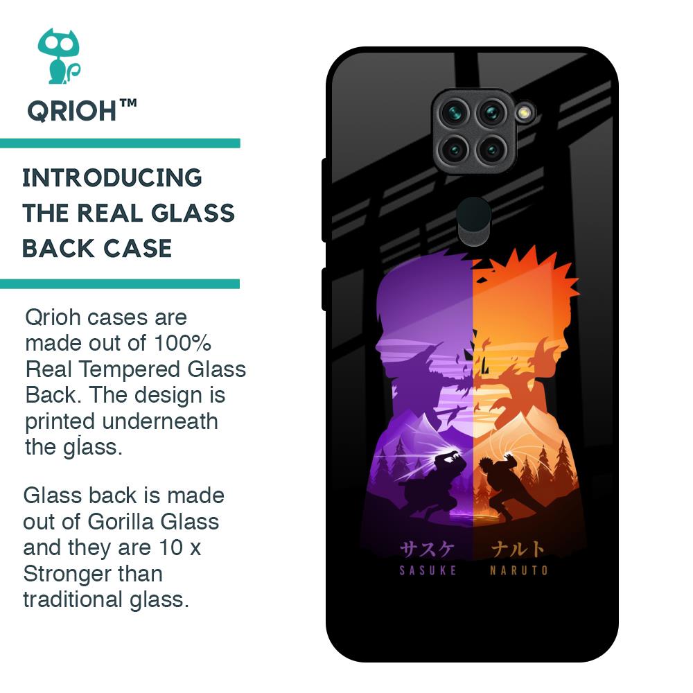 Minimalist Anime Glass Case for Redmi Note 9