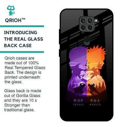 Minimalist Anime Glass Case for Redmi Note 9