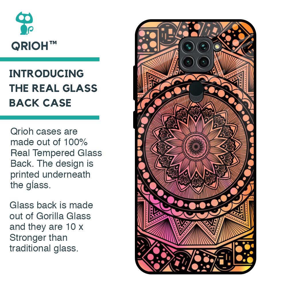 Floral Mandala Glass Case for Redmi Note 9