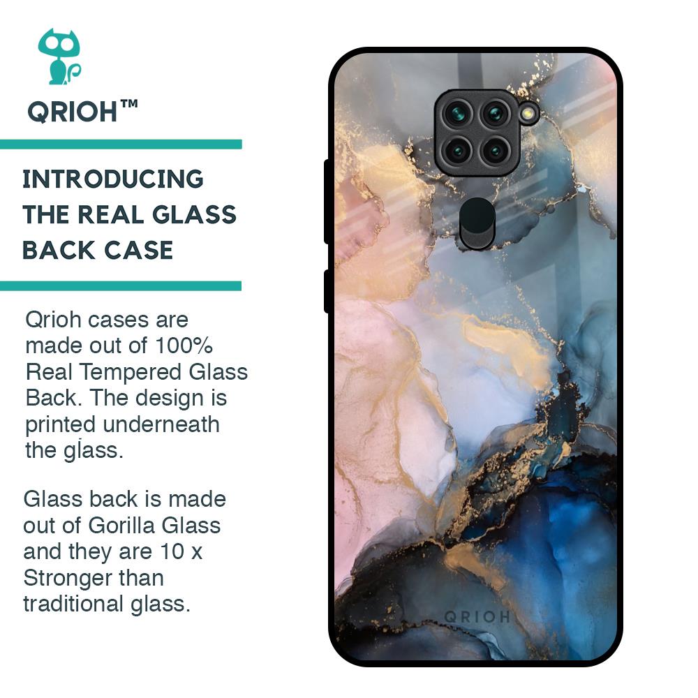 Marble Ink Abstract Glass Case for Redmi Note 9