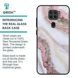 Pink & Gold Gllitter Marble Glass Case for Redmi Note 9