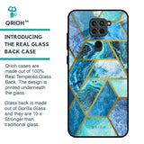 Turquoise Geometrical Marble Glass Case for Redmi Note 9