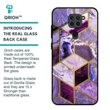 Purple Rhombus Marble Glass Case for Redmi Note 9