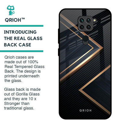 Sleek Golden & Navy Glass Case for Redmi Note 9