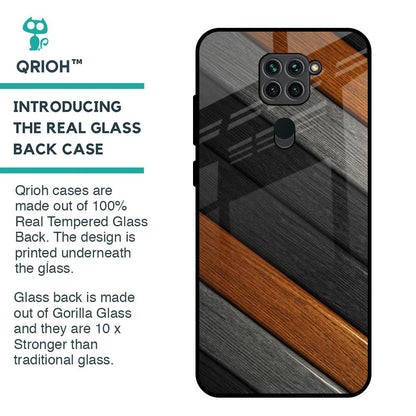 Tri Color Wood Glass Case for Redmi Note 9