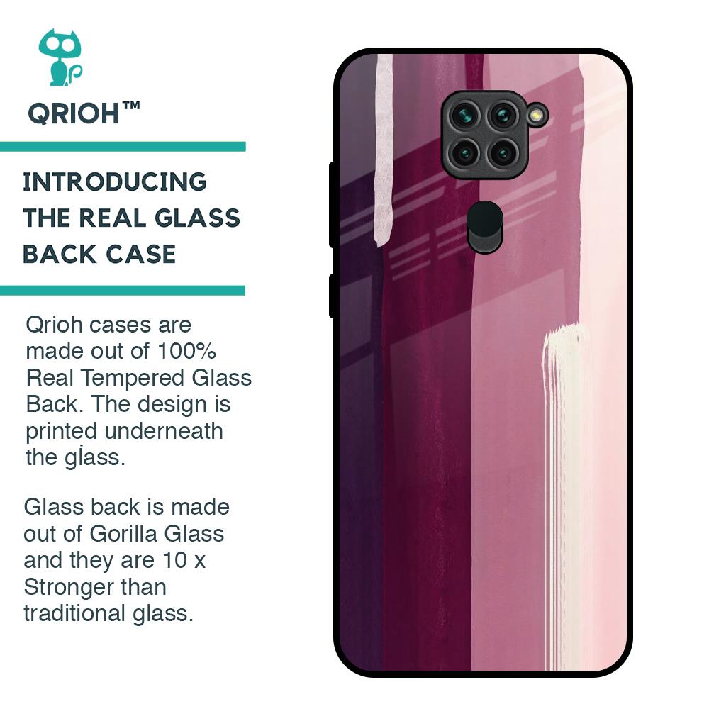 Brush Stroke Art Glass Case for Redmi Note 9
