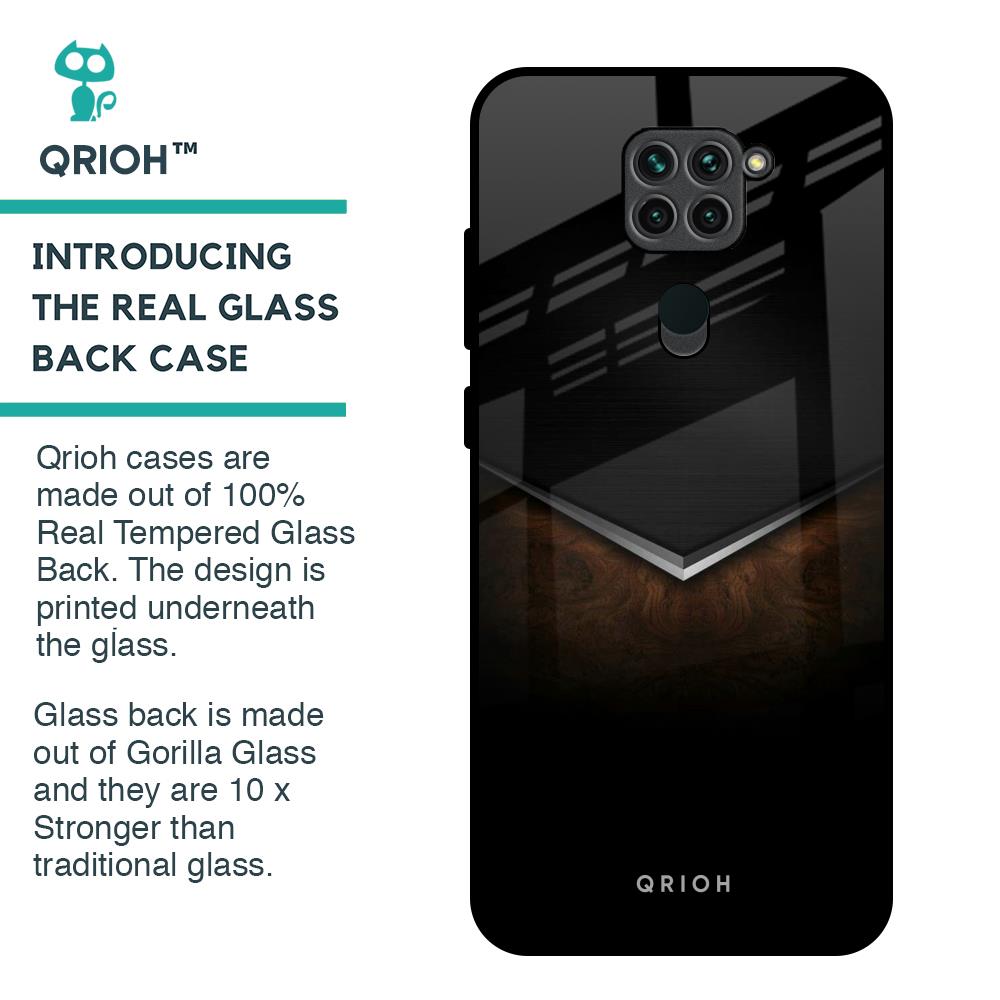 Dark Walnut Glass Case for Redmi Note 9