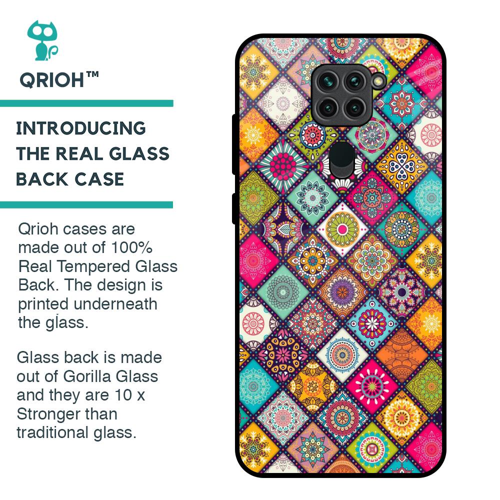 Multicolor Mandala Glass Case for Redmi Note 9