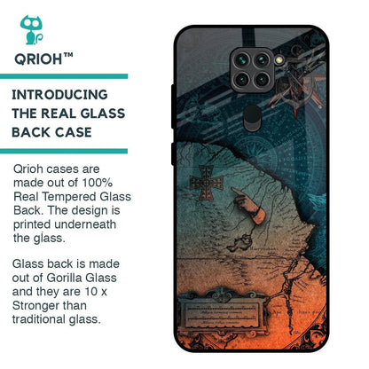 Geographical Map Glass Case for Redmi Note 9