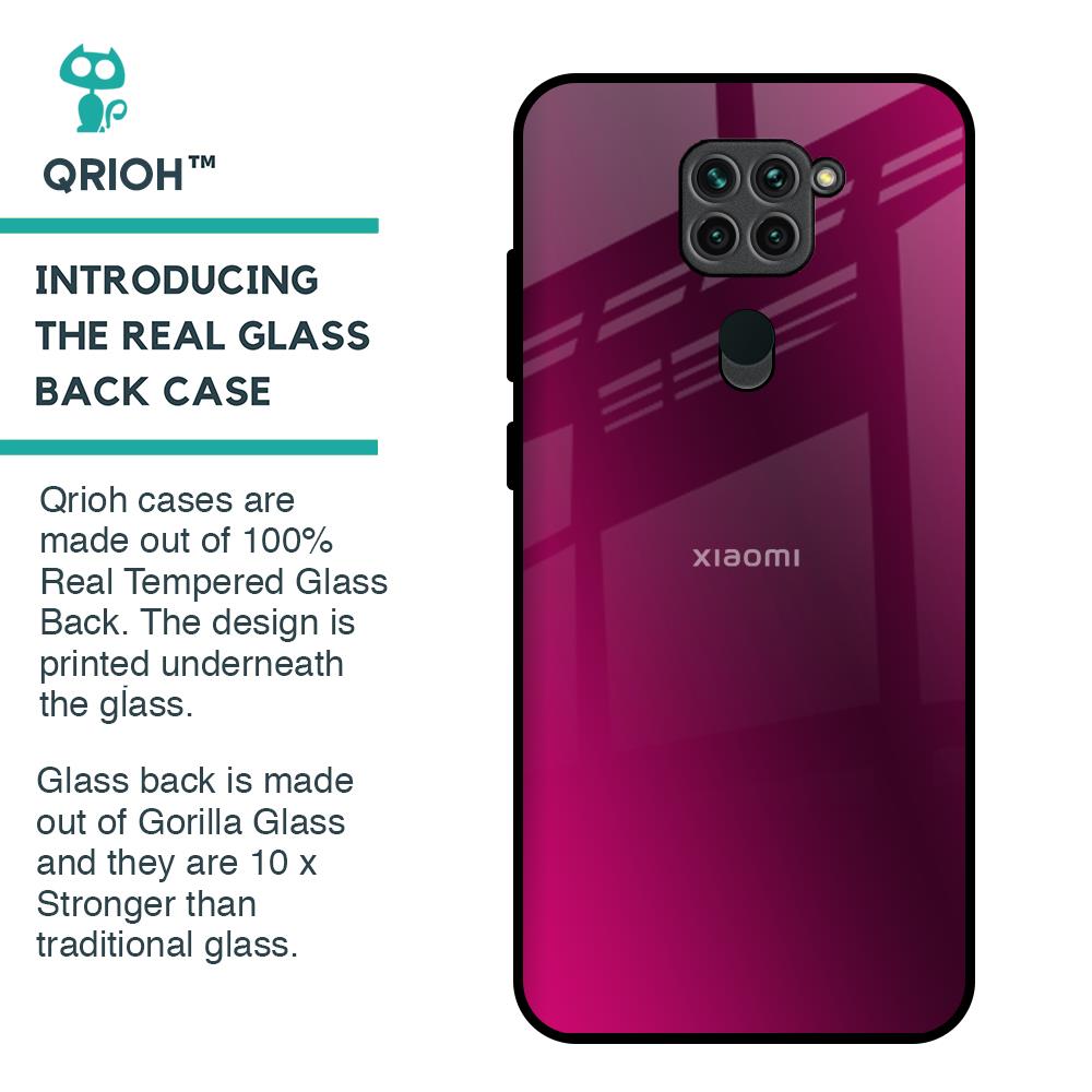 Pink Burst Glass Case for Redmi Note 9