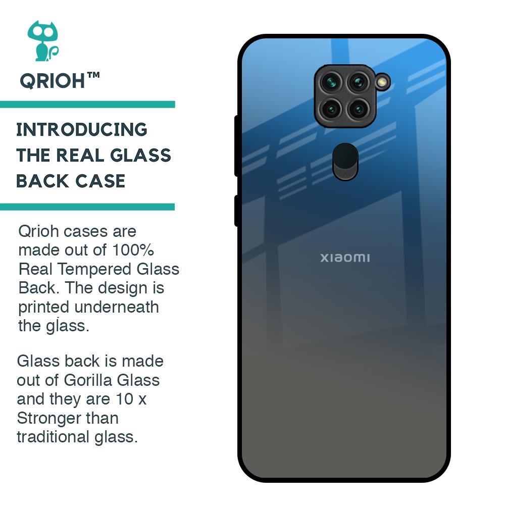 Blue Grey Ombre Glass Case for Redmi Note 9
