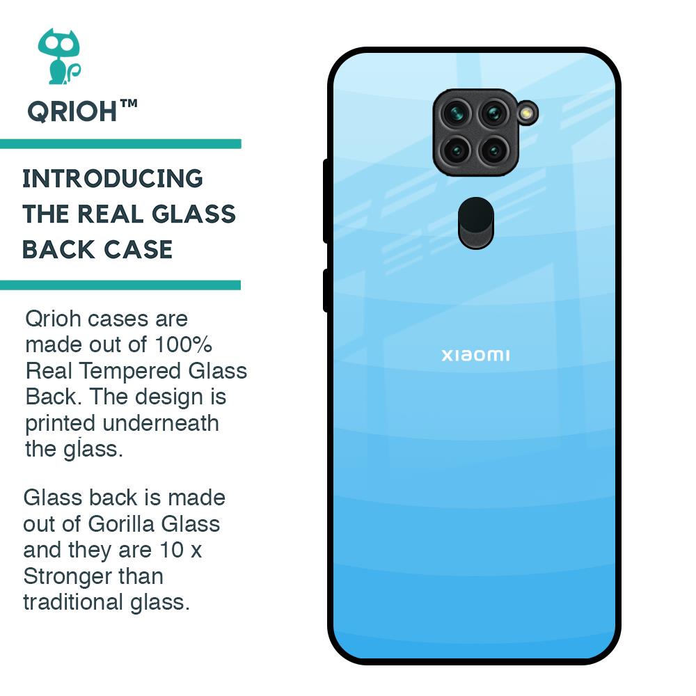 Wavy Blue Pattern Glass Case for Redmi Note 9
