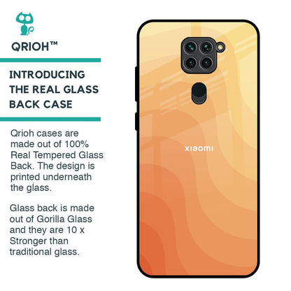 Orange Curve Pattern Glass Case for Redmi Note 9