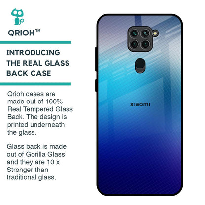 Blue Rhombus Pattern Glass Case for Redmi Note 9