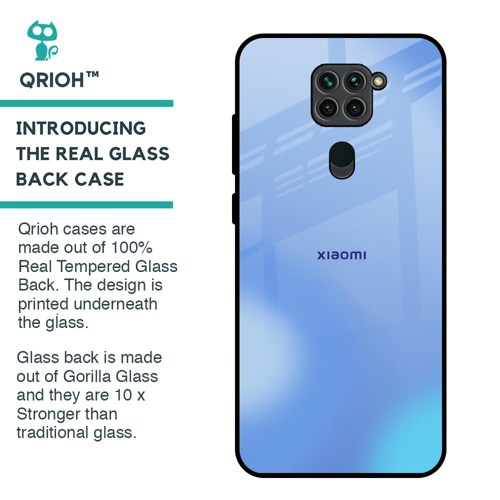 Vibrant Blue Texture Glass Case for Redmi Note 9