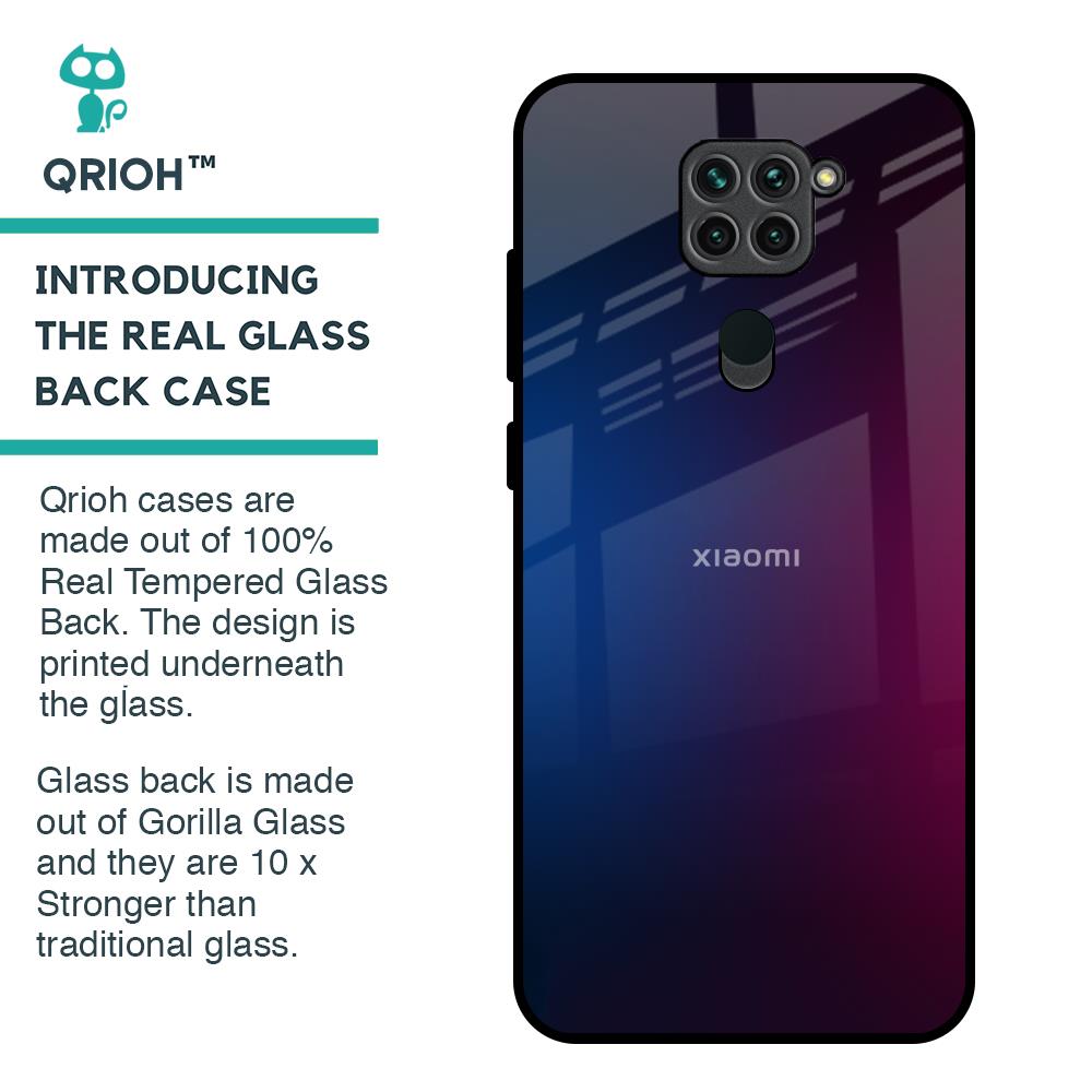 Mix Gradient Shade Glass Case For Redmi Note 9