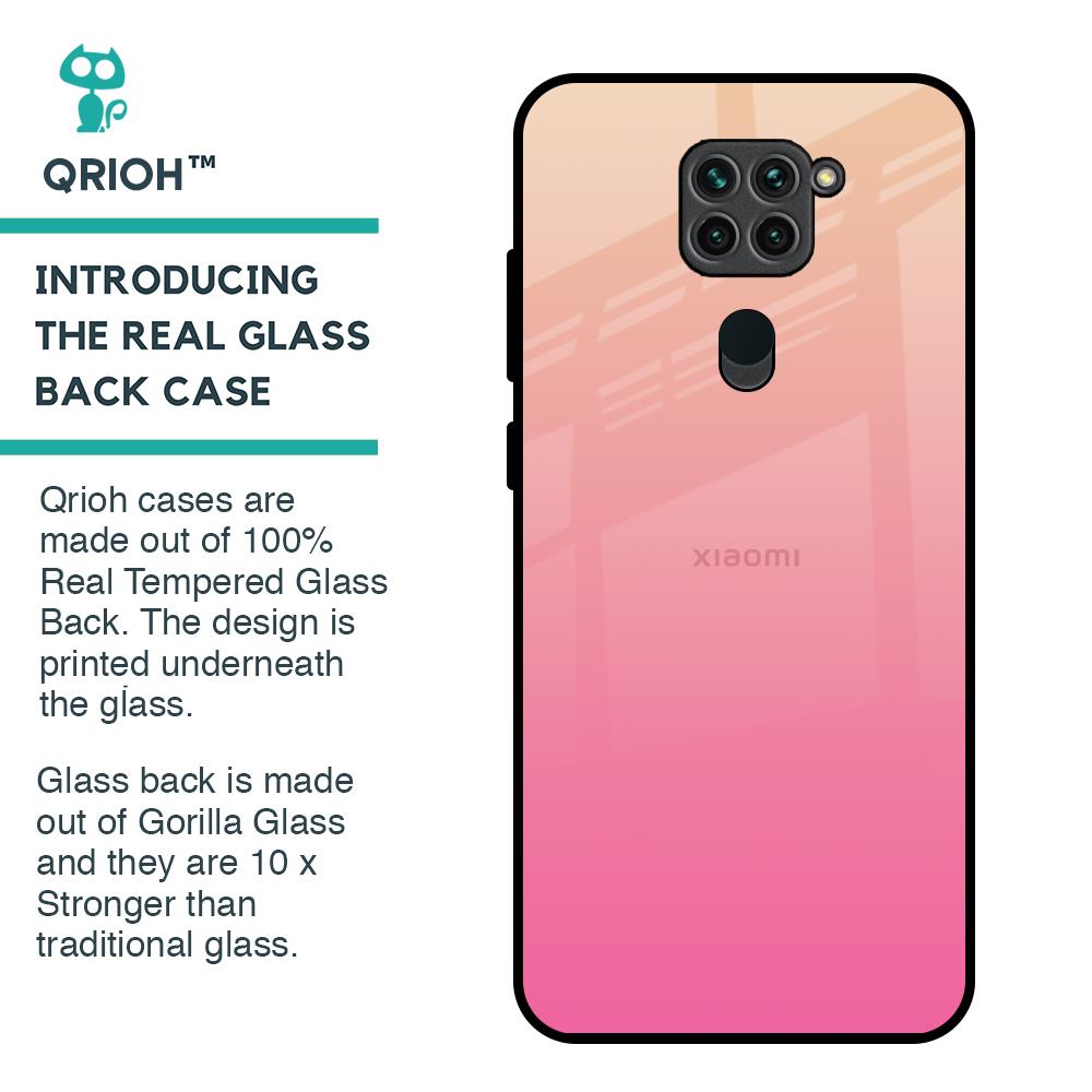 Pastel Pink Gradient Glass Case For Redmi Note 9