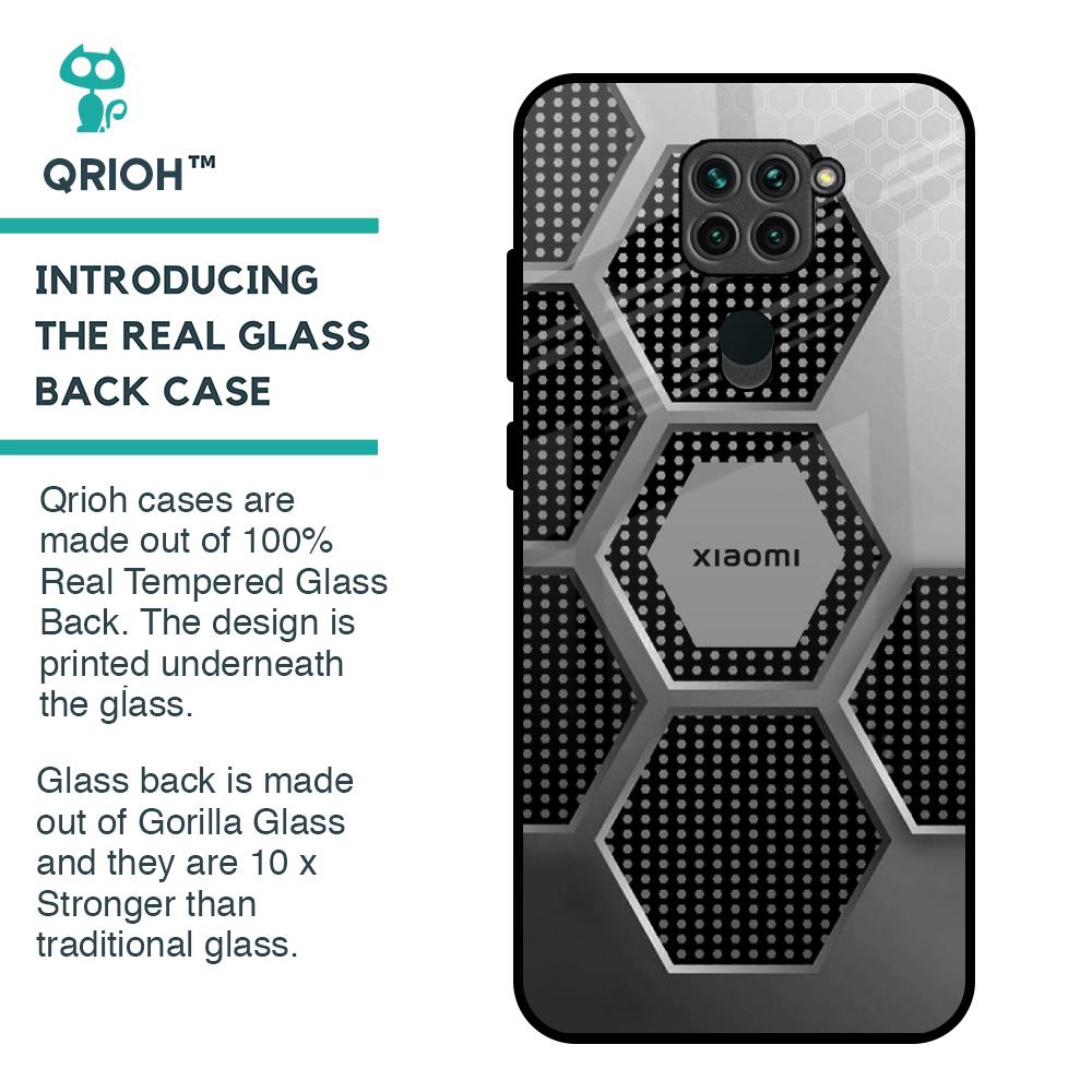 Hexagon Style Glass Case For Redmi Note 9