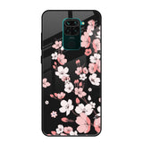 Black Cherry Blossom Mi Redmi Note 9 Glass Cases & Covers Online