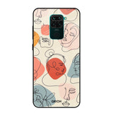 Abstract Faces Mi Redmi Note 9 Glass Cases & Covers Online