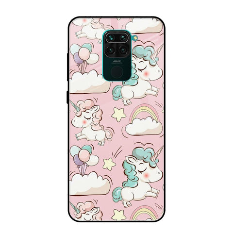 Balloon Unicorn Redmi Note 9 Glass Cases & Covers Online