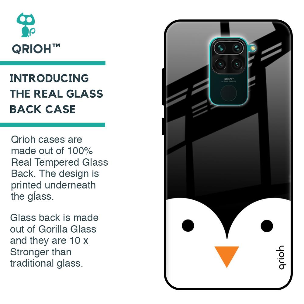 Cute Penguin Glass Case for Redmi Note 9