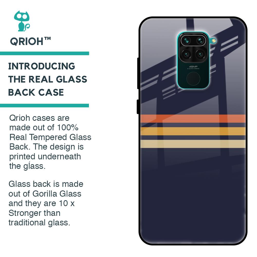 Tricolor Stripes Glass Case For Redmi Note 9