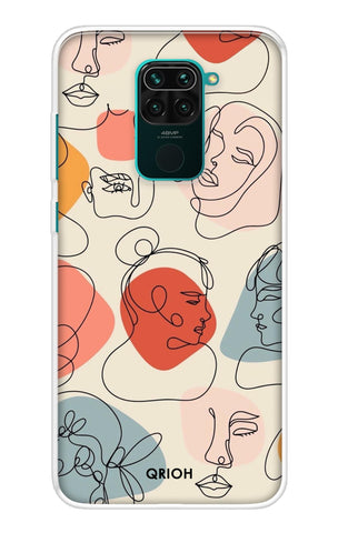Abstract Faces Redmi Note 9 Back Cover