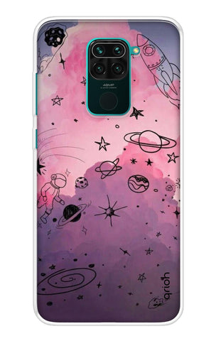 Space Doodles Art Redmi Note 9 Back Cover