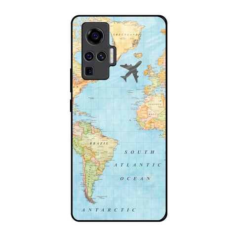 Travel Map Vivo X50 Pro Glass Back Cover Online