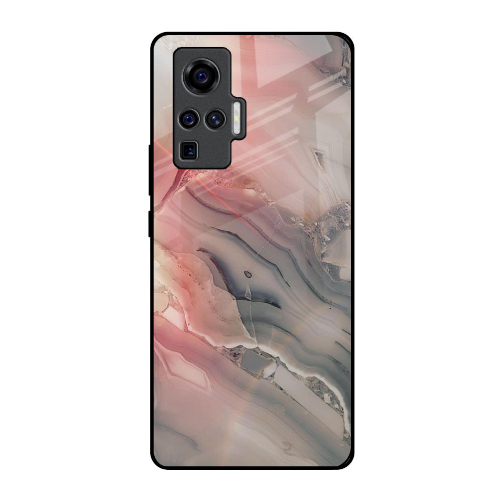 Pink And Grey Marble Vivo X50 Pro Glass Back Cover Online