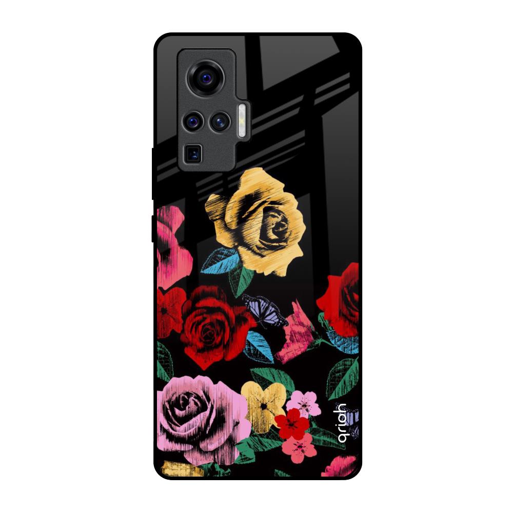 Floral Decorative Vivo X50 Pro Glass Back Cover Online