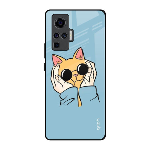 Adorable Cute Kitty Vivo X50 Pro Glass Back Cover Online