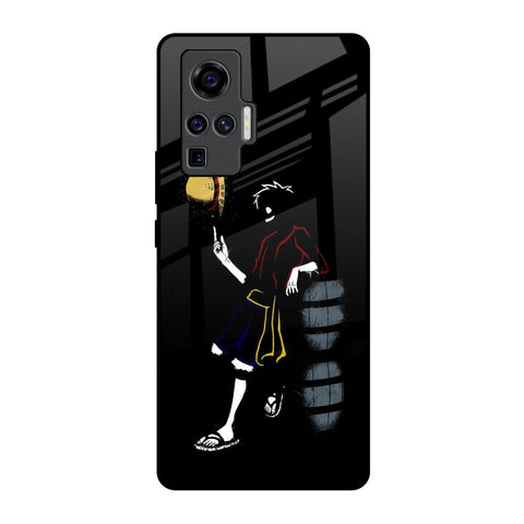 Luffy Line Art Vivo X50 Pro Glass Back Cover Online