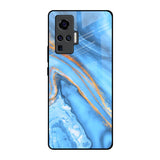 Vibrant Blue Marble Vivo X50 Pro Glass Back Cover Online