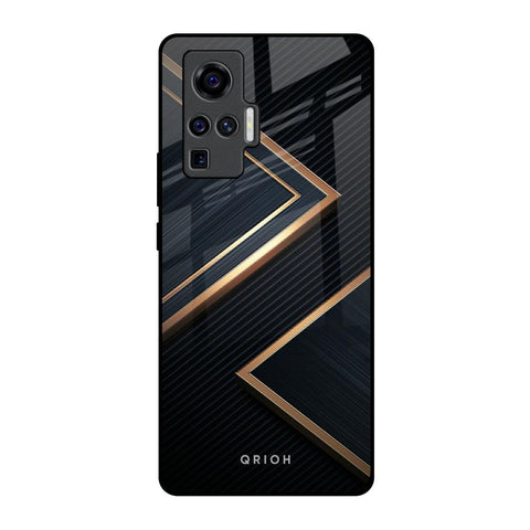 Sleek Golden & Navy Vivo X50 Pro Glass Back Cover Online