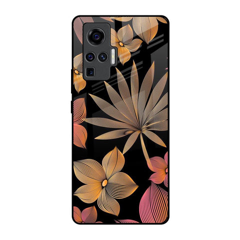 Lines Pattern Flowers Vivo X50 Pro Glass Back Cover Online