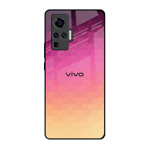 Geometric Pink Diamond Vivo X50 Pro Glass Back Cover Online