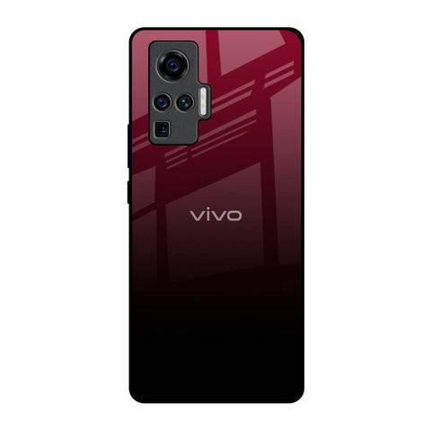 Wine Red Vivo X50 Pro Glass Back Cover Online