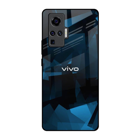 Polygonal Blue Box Vivo X50 Pro Glass Back Cover Online