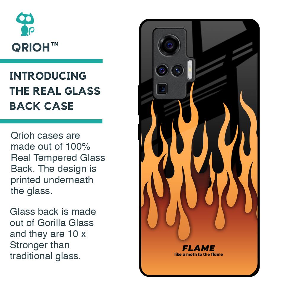 Fire Flame Glass Case for Vivo X50 Pro