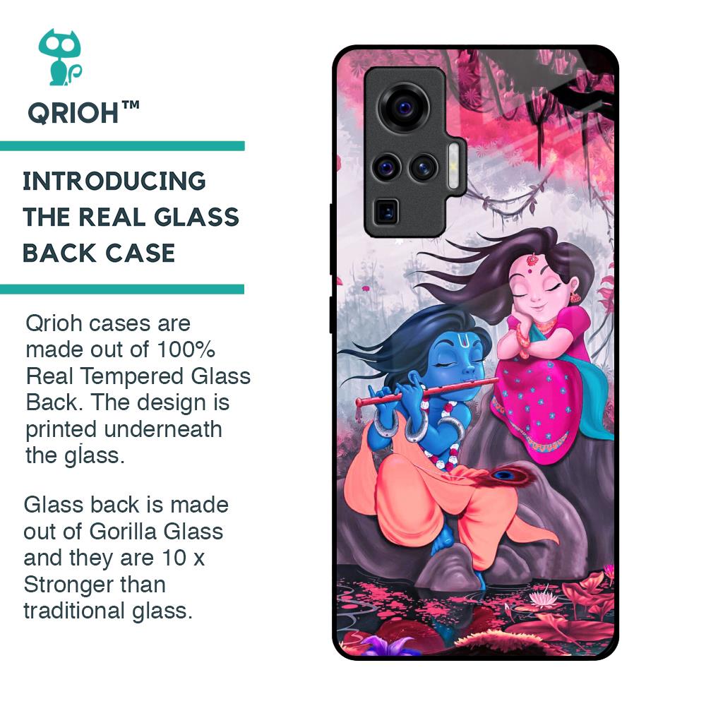 Radha Krishna Art Glass Case for Vivo X50 Pro