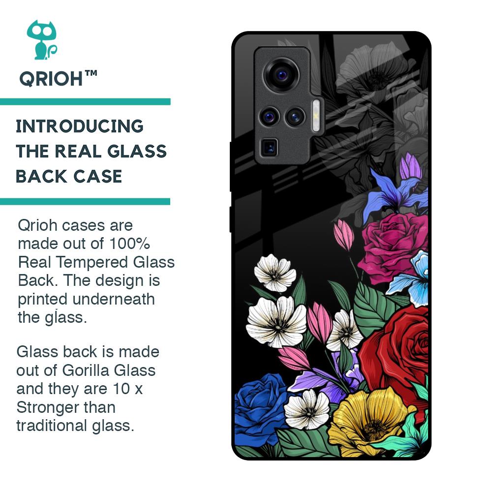 Rose Flower Bunch Art Glass Case for Vivo X50 Pro