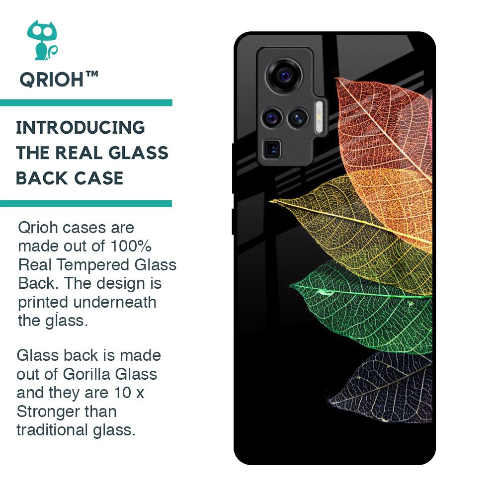 Colorful Leaves Glass Case for Vivo X50 Pro